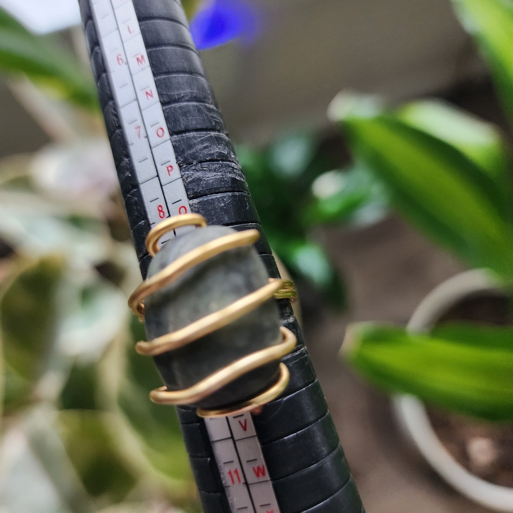 Cats Eye Stone Gold Wire Wrapped Ring